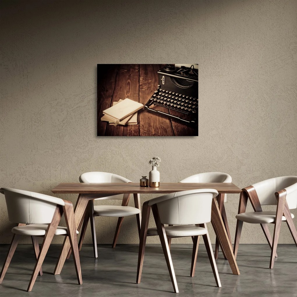 Egy írógép képe (üvegen) (70x50 cm)