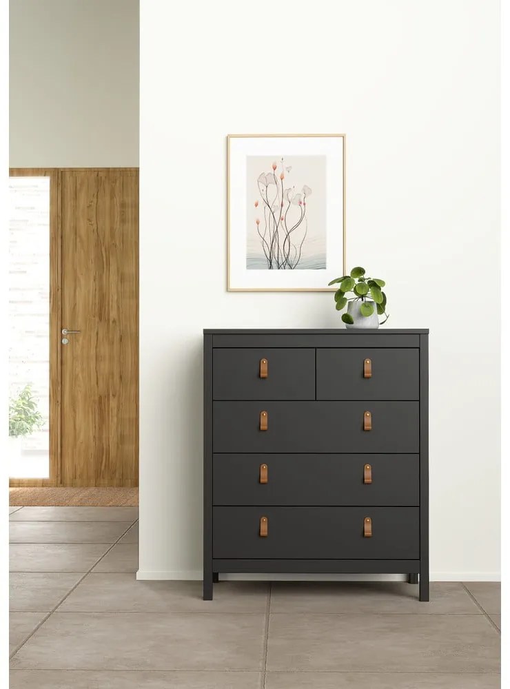 Fekete magas komód 82x99 cm Madrid – Tvilum