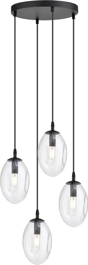 Emibig modern függeszték astral fekete átlátszó emi1265/4prem