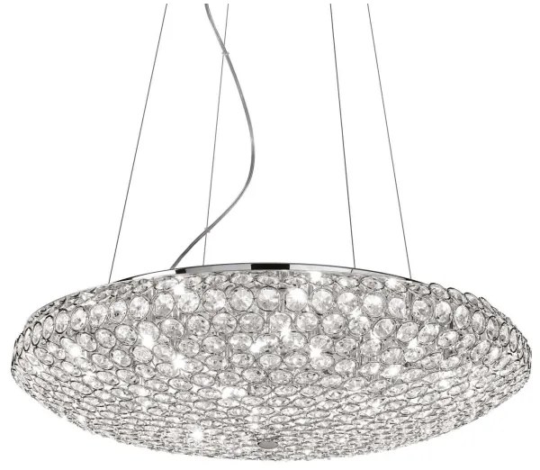 Ideal Lux - LED Kristály csillár zsinóron KING 12xG9/3W/230V átm. 65 cm króm