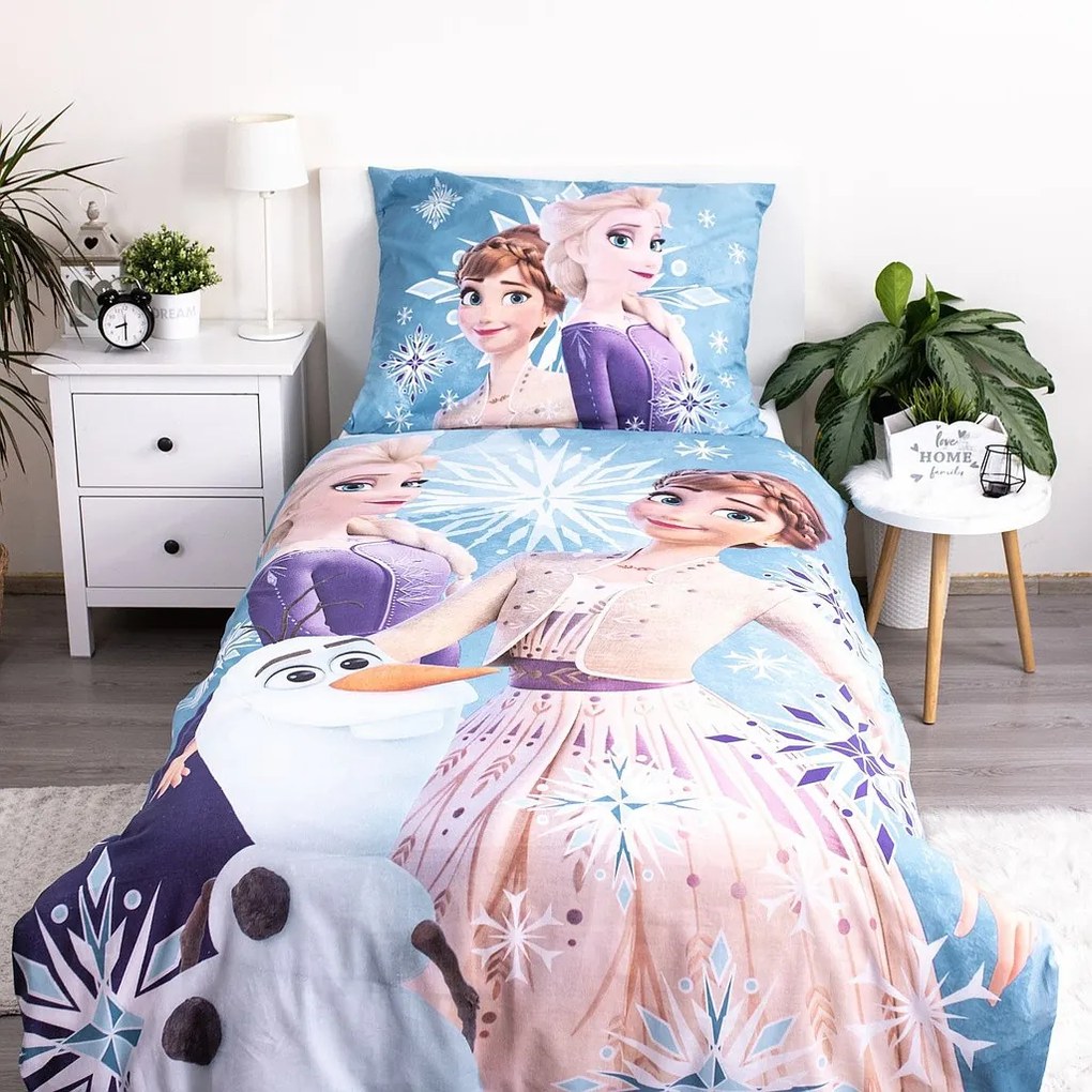 Disney Jégvarázs White Snowflake gyerek, ovis ágyneműhuzat 100×135 cm, 40×60 cm