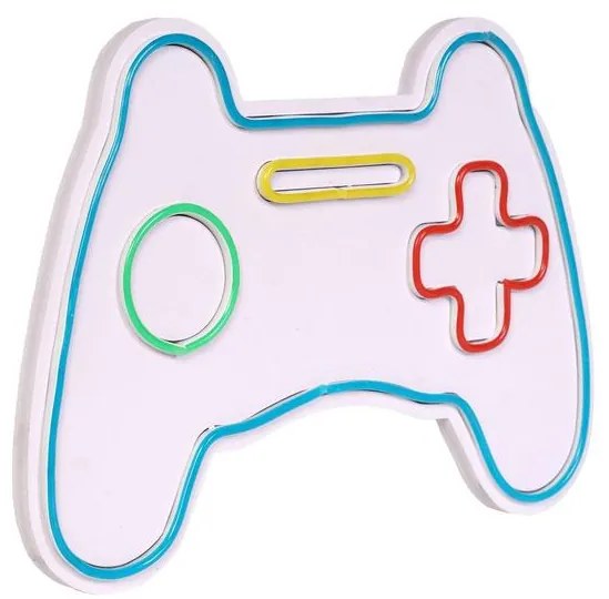 Műanyag LED-es fali dekoráció, Play Station Gaming Controller - Blue