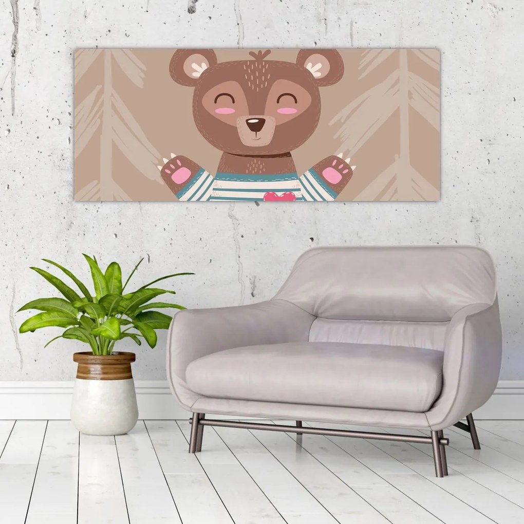 Kép - Mackó csíkos pólóban (120x50 cm)