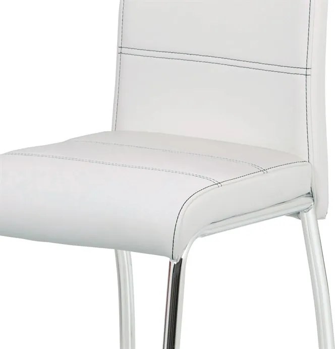 Étkezőszék, fehér, műbőr, WT – HC-484
