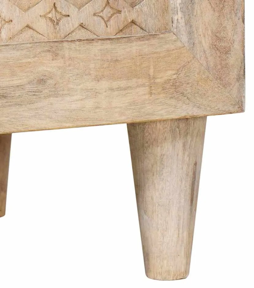 TV szekrény polcokkal Fehér 105 x 33 x 46 cm tömör mangófa