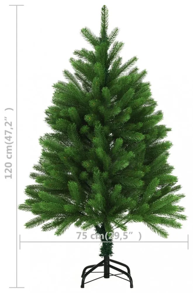 zöld műkarácsonyfa élethű tűlevelekkel 120 cm