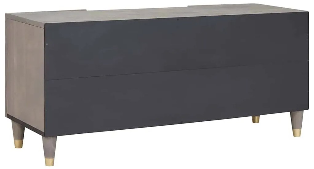 TV szekrény Szürke és Arany 105 x 33.5 x 46 cm Tömör mangófa