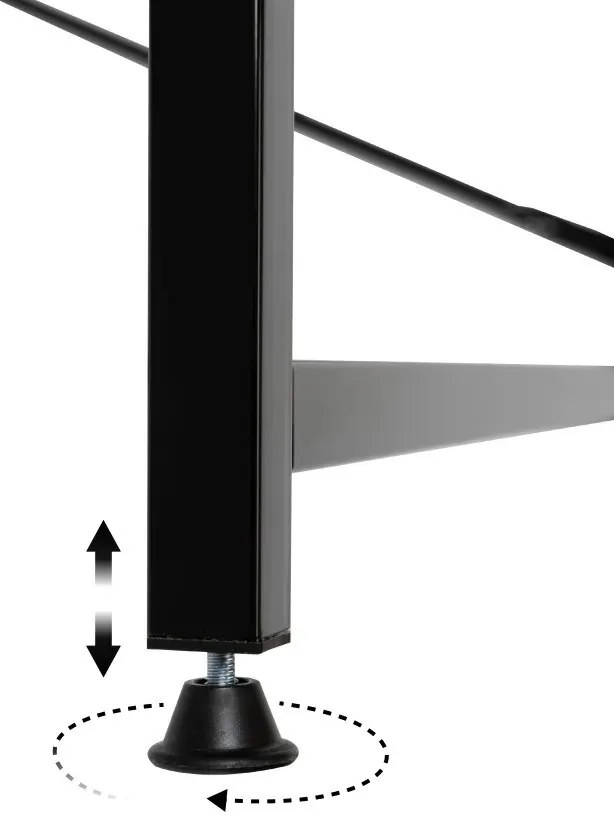 Polcos íróasztal / számítógépasztal mágnestáblával 84×50 cm, masszív fém vázzal, fekete–modern tölgy – Intenso Home