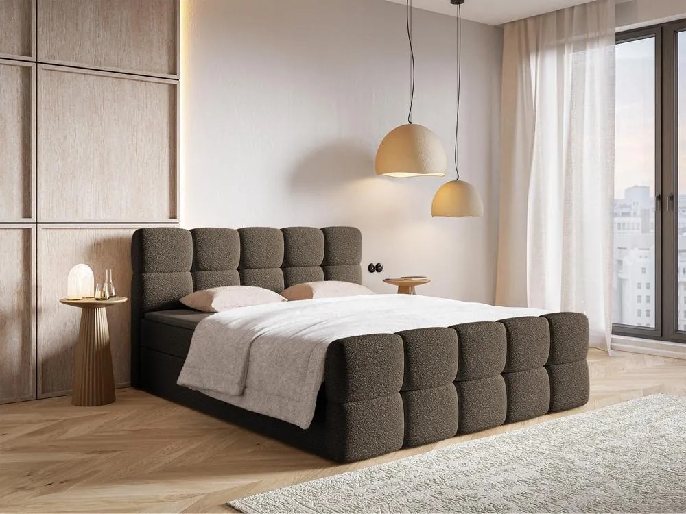 Kontinentális franciaágy 160 cm Cirsten 160C (ágyráccsal és matraccal) (tárolóhellyel) (bézs). Akció -15%. 1100157