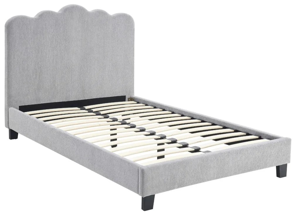 Szürke Bouclé Kárpitozott Ágy 120x200 CRATER