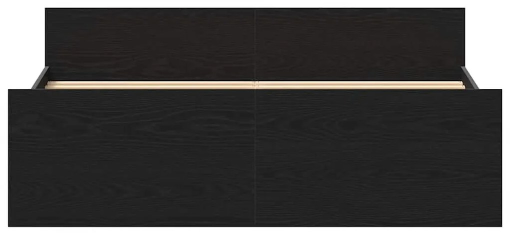 fekete tölgy színű szerelt fa ágykeret matrac nélkül 140x190 cm
