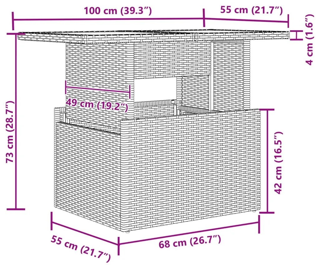 11 Darabos Kert Sofa Készlet Párnákkal Bézs Poli Rattan, 2 Személyes Kert Sofa Tárolóval és Párnákkal Bézs Poli Rattan