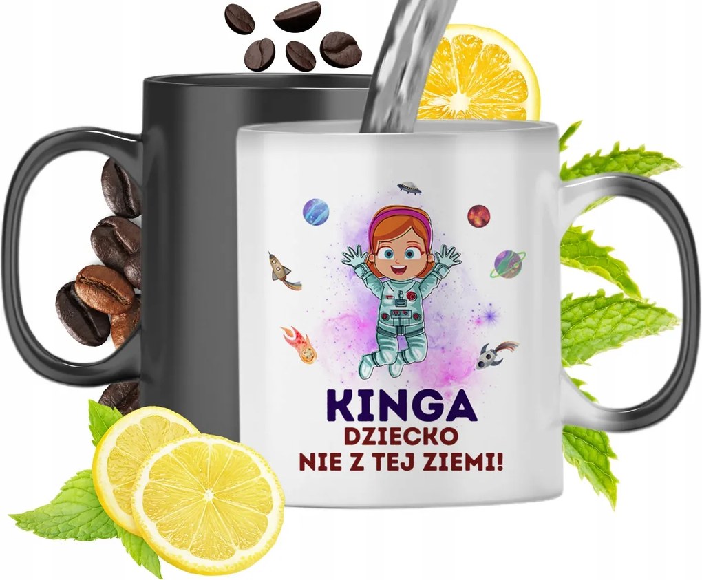 Mágikus bögre Kingának Fekete matt nyomott mintával 330ml