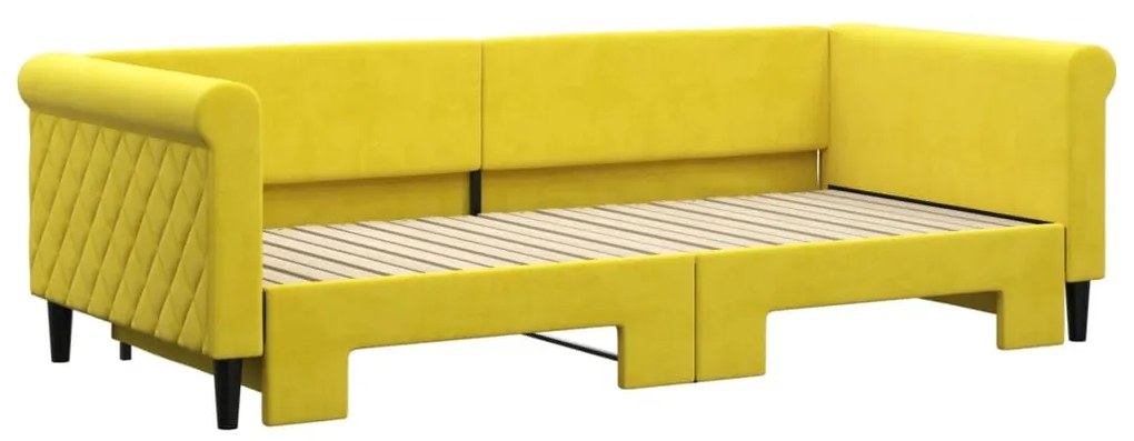 sárga kihúzható szövet heverő 90 x 200 cm