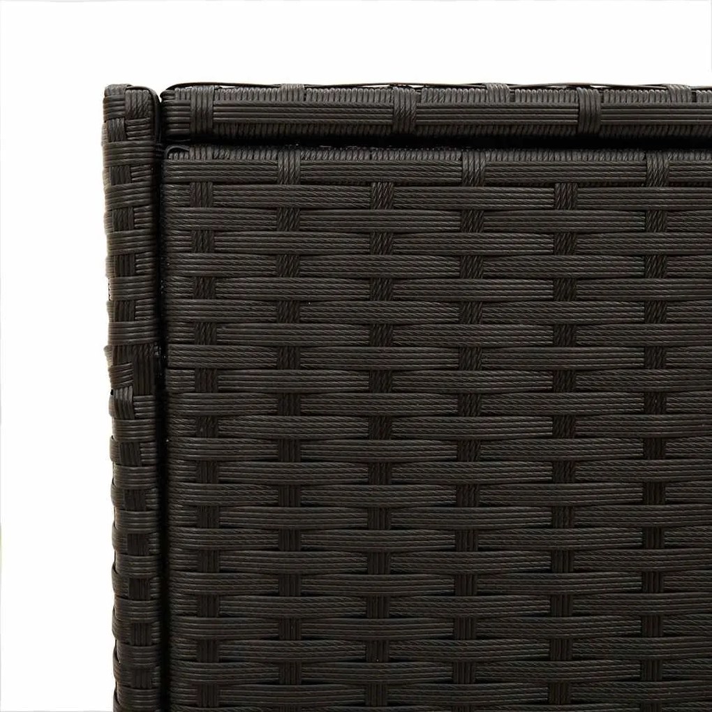 vidaXL fekete polyrattan kerti tárolóláda kerekekkel 283 L