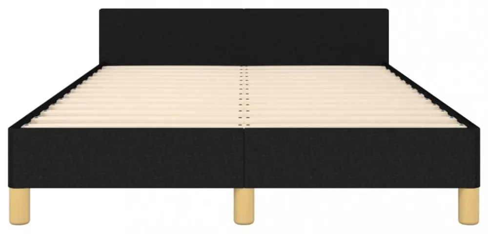 fekete szövet ágykeret matrac nélkül 120x200 cm