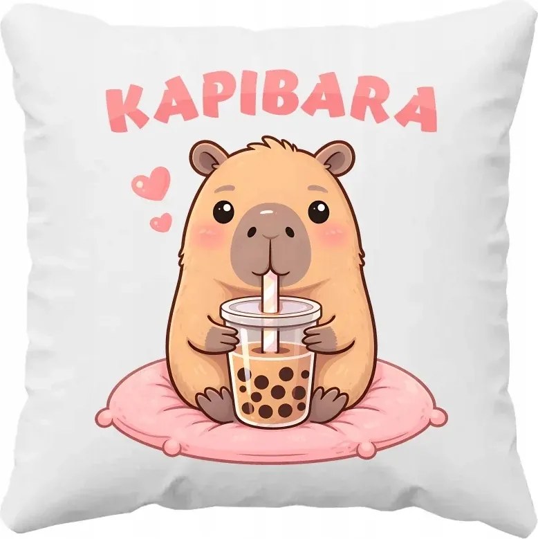 Kapibara buborék tea Kapibári Nyomtatott Párna Ajándék