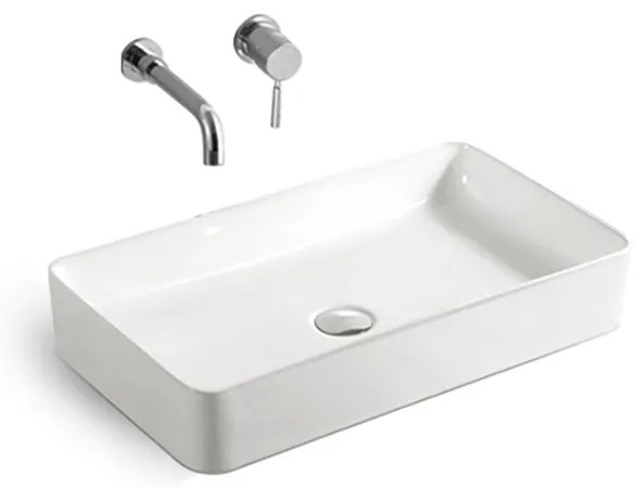 Erga Barbara, asztali mosogató 600x370x130 mm, fehér fényes, ERG-V03-YT-060-WH