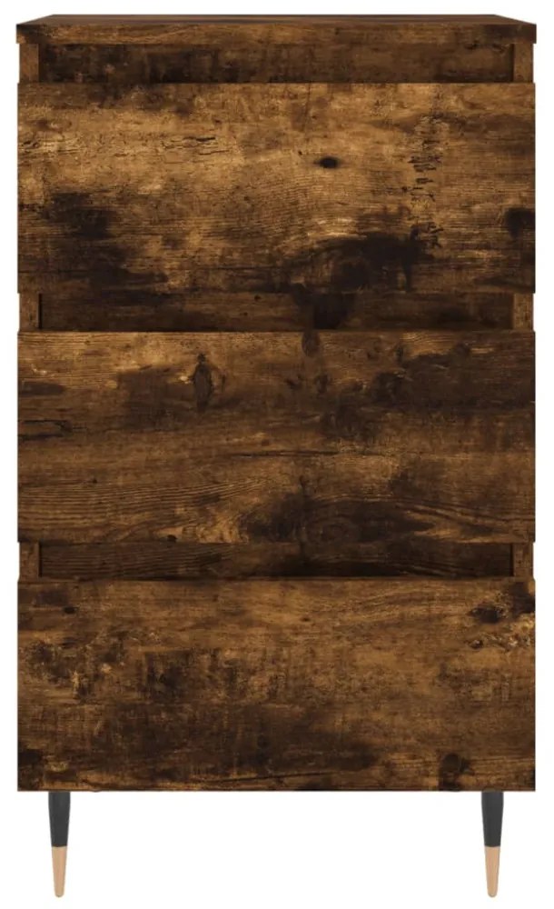 füstös tölgy színű szerelt fa éjjeliszekrény 40x35x69 cm