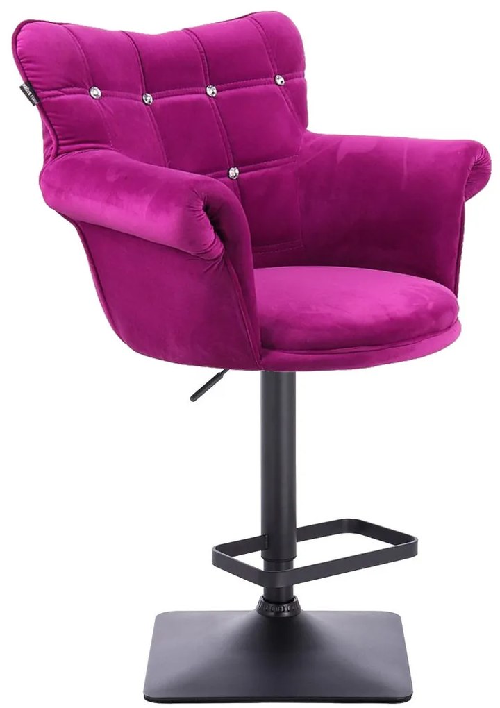 HR804KW Fukszia modern velúr szék fekete lábbal