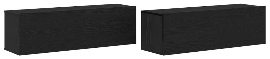 TV szekrénykék 2 db Fekete tölgy 100x30x30 cm Műanyag