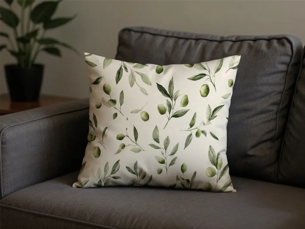 Pamut párnahuzat OLIVE POLY 45x45 cm, zöld