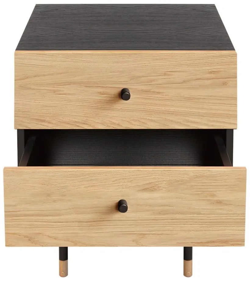 Natúr színű éjjeliszekrény tölgyfa dekorral Jugend – Woodman