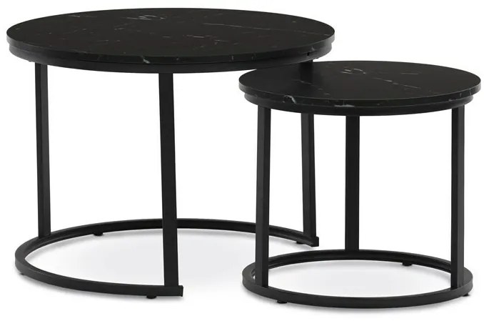 Konferenciaasztalok szett, fekete márvány, 2 db