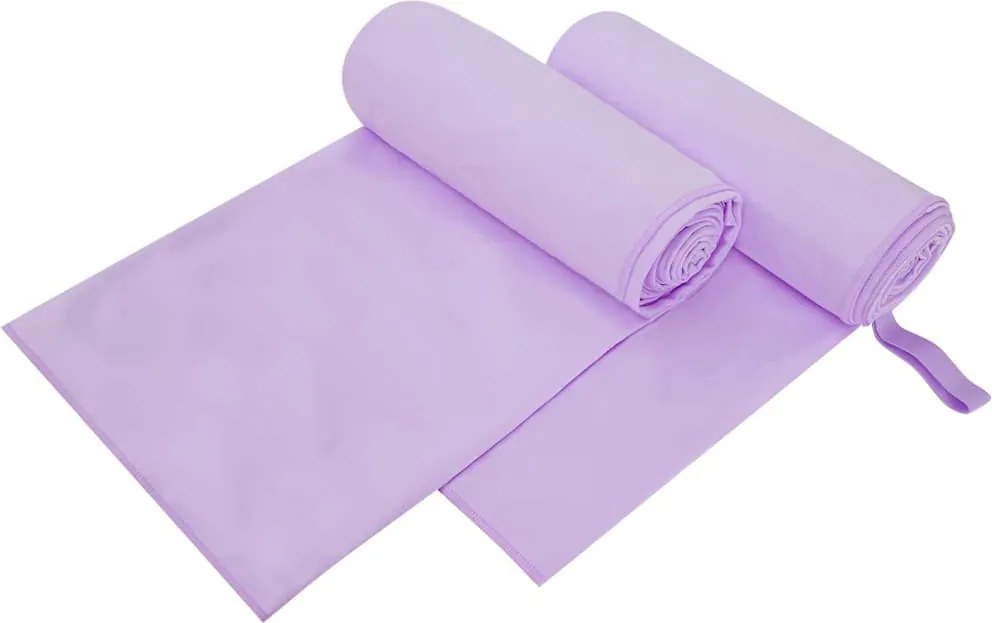 vidaXL Sport Törölközők 2 pcs Lila 200 x 100 cm Poliészter és poliamid