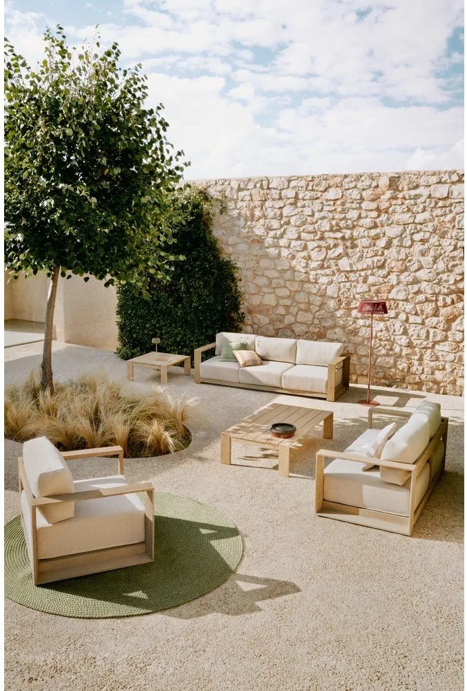 Zöld kerek kültéri-beltéri szőnyeg újrahasznosított szálakból ø 150 cm Despas – Kave Home