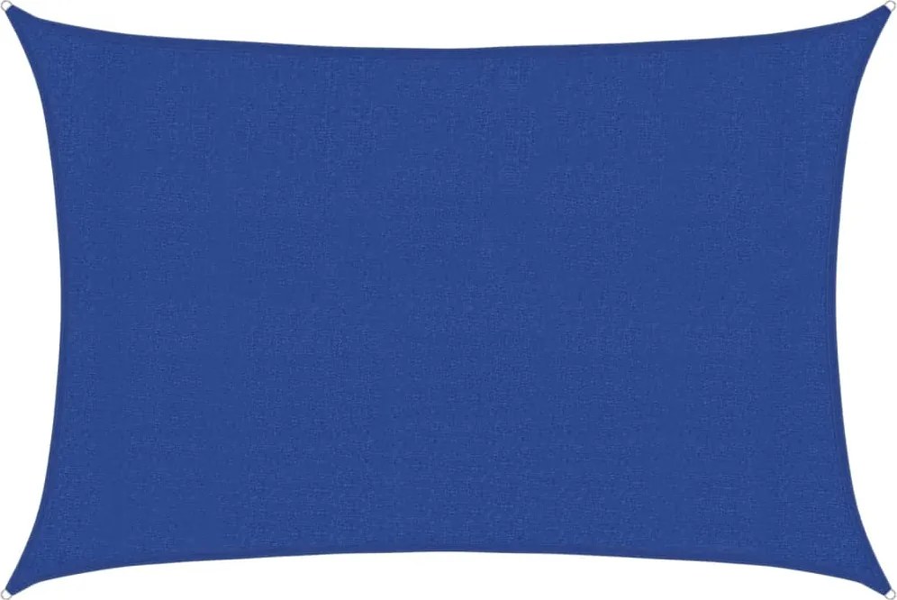 vidaXL kék négyszögletű HDPE napvitorla 160 g/m² 3x5 m