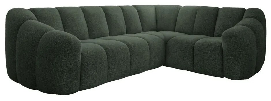Sötétzöld sarokkanapé (jobb oldali-L alakú) Shell – Miuform