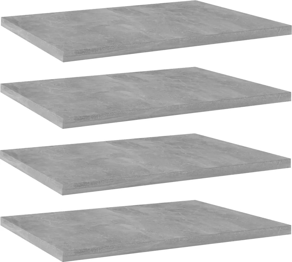 vidaXL 4 db betonszürke szerelt fa könyvespolc 40 x 30 x 1,5 cm