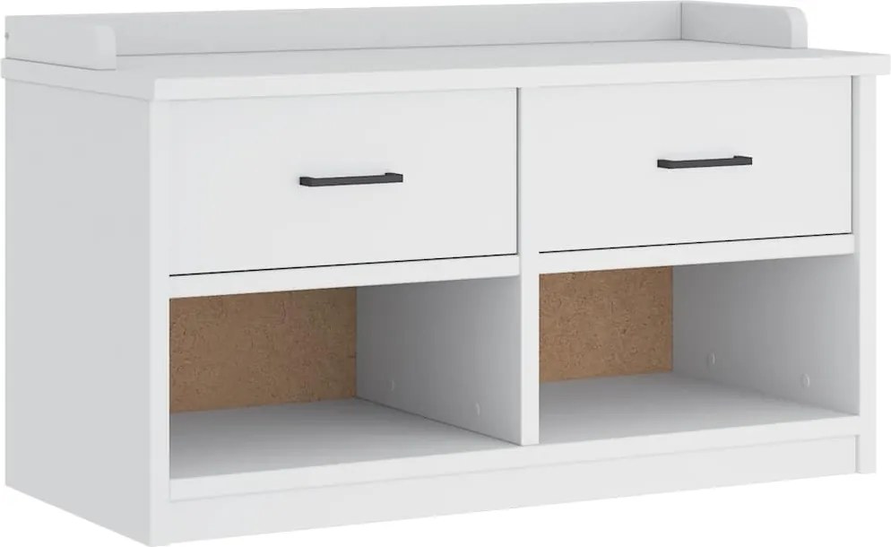 vidaXL SANDNES fehér tömör fenyőfa előszobapad 87x40x50 cm