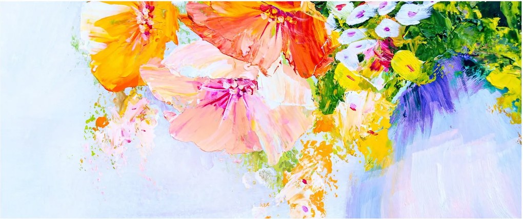 Kép - Virágok, festmény (120x50 cm)