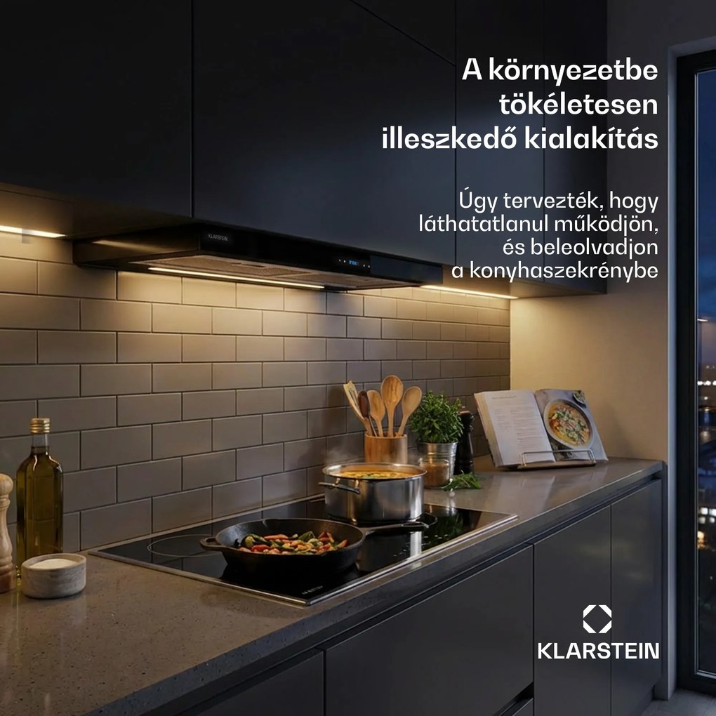 Klarstein Mariana Neo 90 lapos páraelszívó 90 cm 640 m³/h légszállítás LED