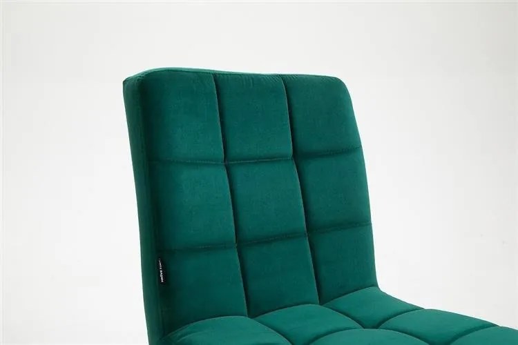 HR7009N Sötétzöld modern velúr szék arany lábbal