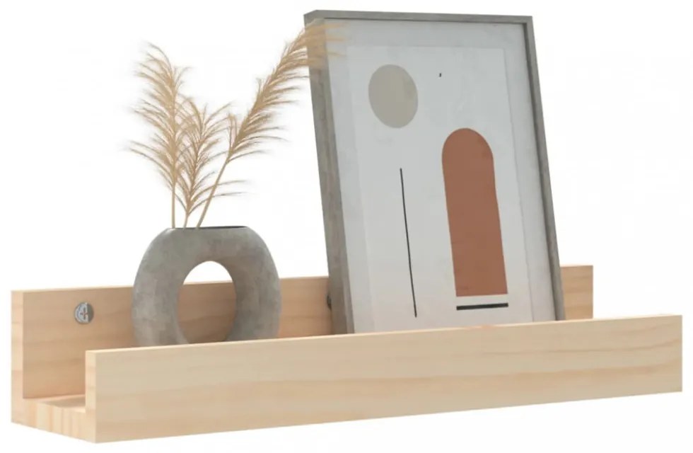 2 db tömör fenyőfa fali polc 50 x 12 x 9 cm