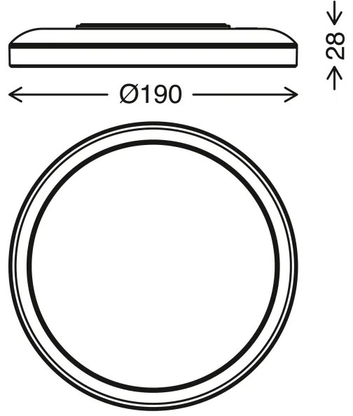 Briloner 7150-416 - LED Mennyezeti lámpa SLIM LED/12W/230V á. 19 cm