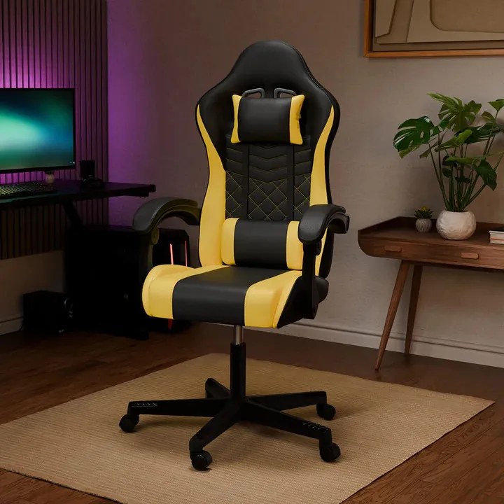 Juskys HyperSeat irodai szék - fekete/sárga