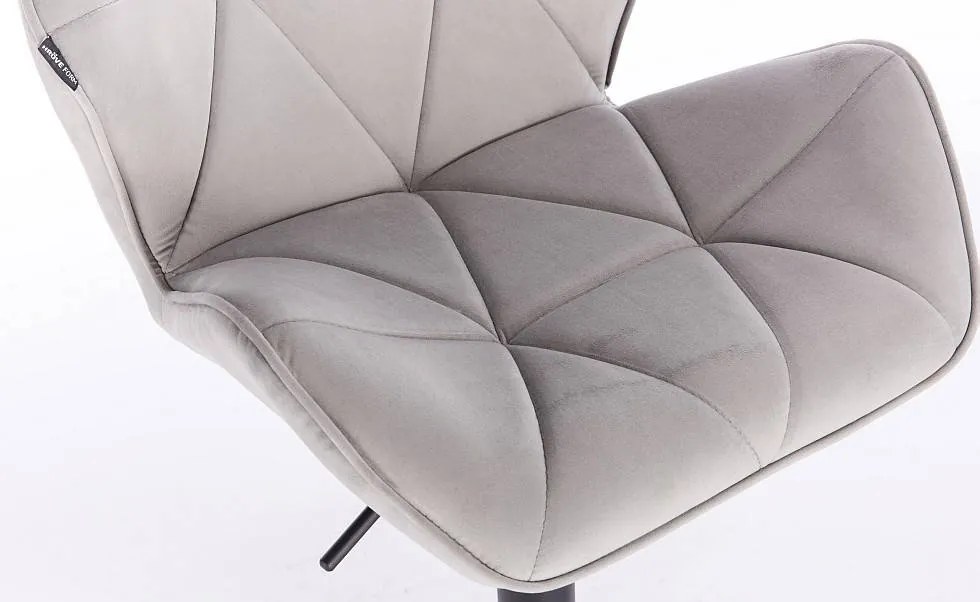 HR111W Acél modern velúr szék fekete lábbal