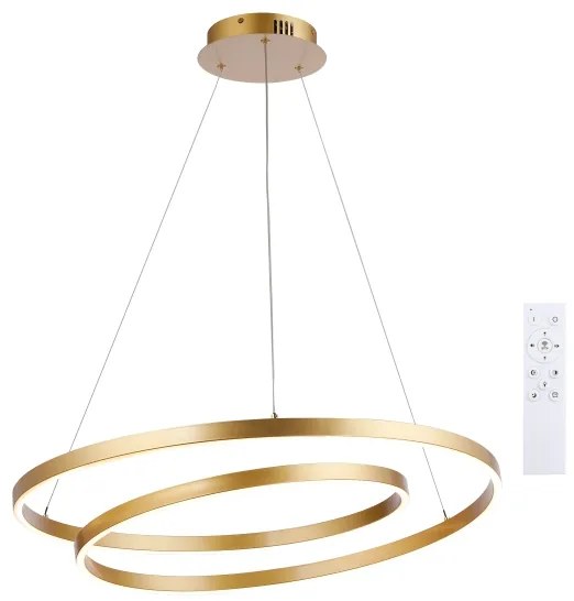 Brilagi-LED Dimmelhető kábeles függeszték TWISTER LED/75W/230V Ø 70 cm arany +távirányító