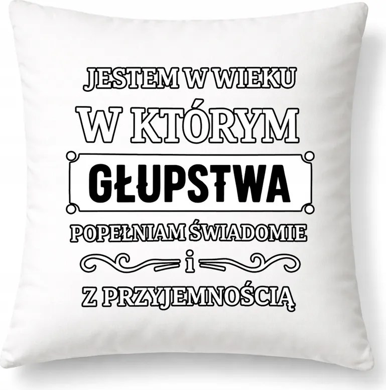 Vicces párna A hülyeséget tudatosan követem el a kollégámnak Fehér