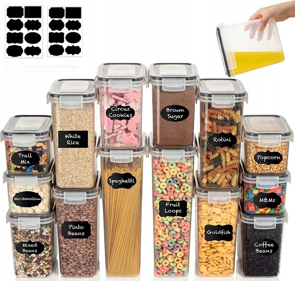 Konyhai ételtároló doboz szett 14 db-os légmentesen záródó tartály