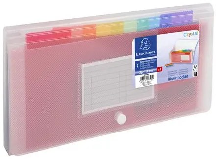 Harmonikamappa, 260x140 mm, PP, 7 rekeszes, EXACOMPTA (EX55398E)
