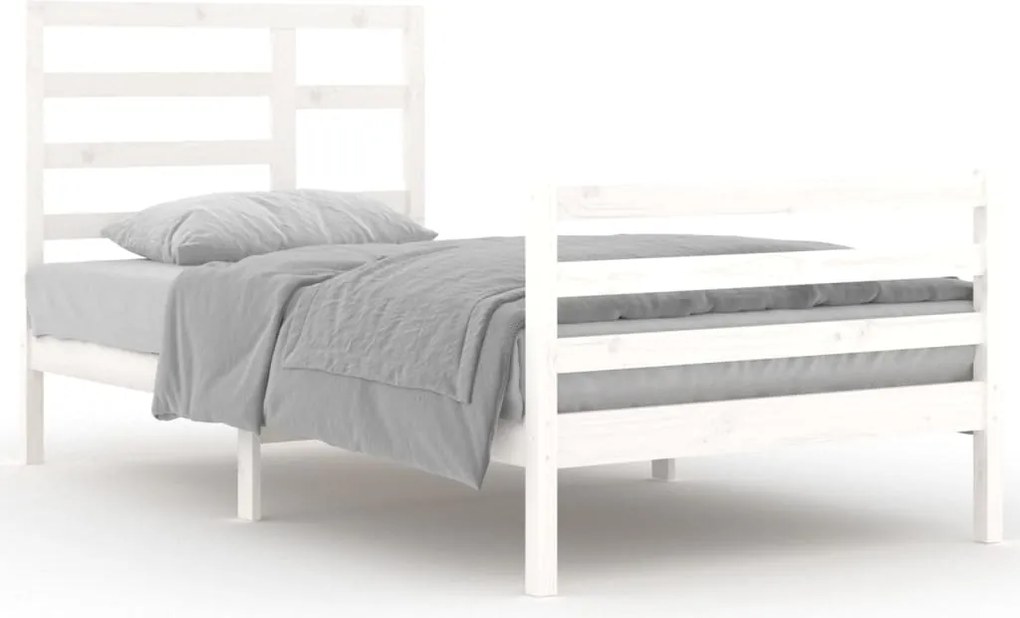 vidaXL fehér tömör fa ágykeret 104x 200 cm