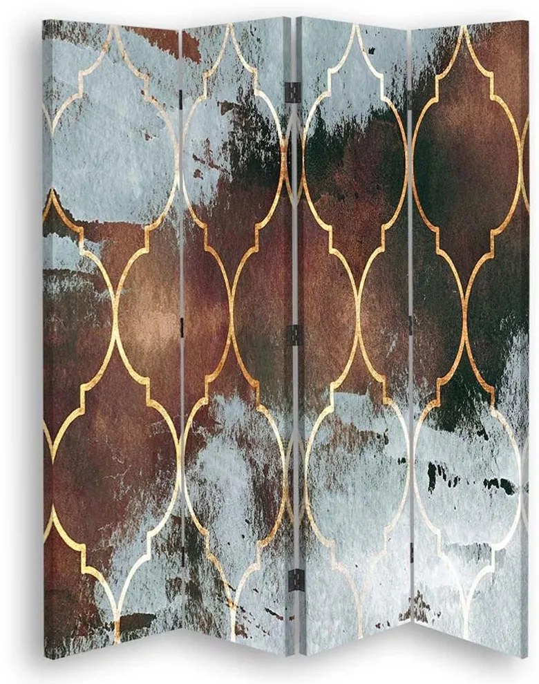 Gario Paraván Marokkói lóhere barna színben Méret: 145 x 170 cm, Kivitelezés: Forgó paraván 360°