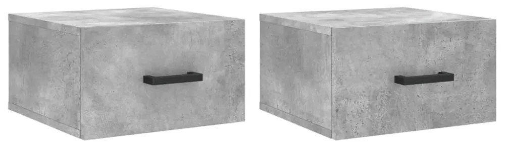 2 db betonszürke falra szerelhető éjjeliszekrény 35x35x20 cm
