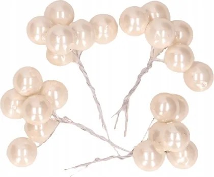Gyümölcs golyók 16mm dróton ekrü dekoratív 72db