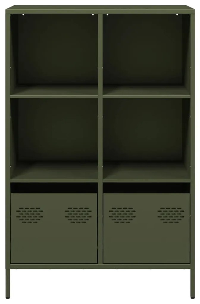 olívazöld acél magasszekrény 68 x 39 x 103,5 cm